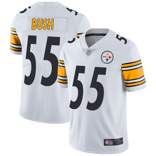 Men Pittsburgh Steelers Football 55 Limited White Devin Bush Road Vapor Untouchable Nike NFL Jersey